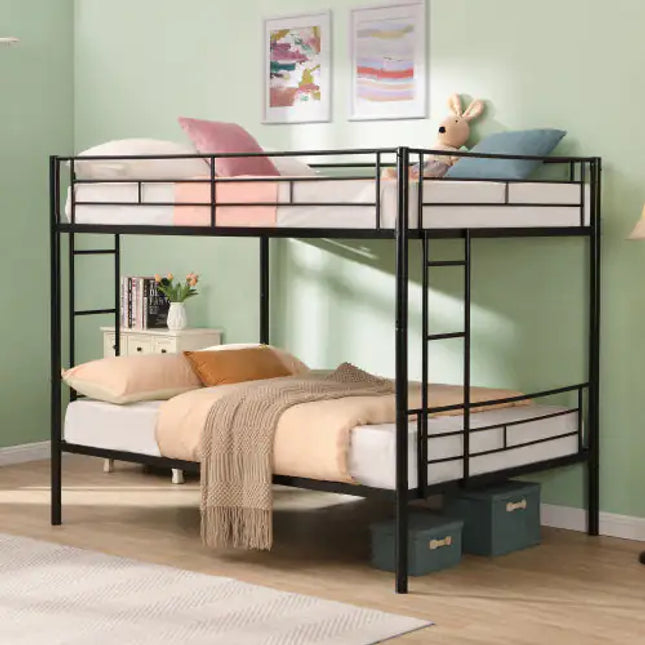 Metal Bunk Bed, Full Over Full, No Box Spring Needed, Easy Assembly