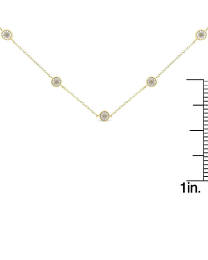 Sterling Silver Diamond Station Necklace (1/2 cttw, K-L Color, I2-I3 Clarity)