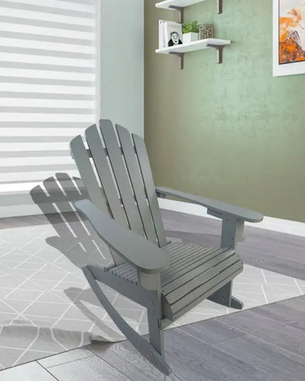 Outdoor Reclining Wooden Rocking Adirondack Chair