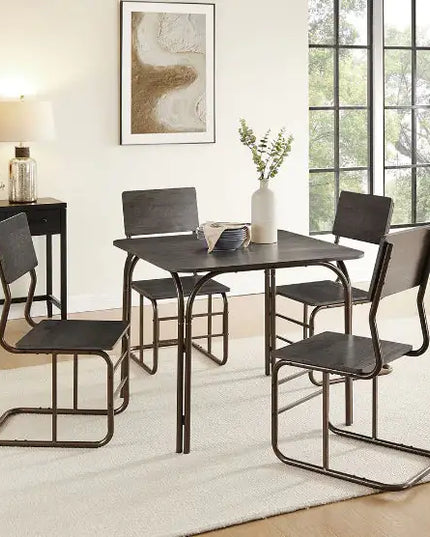 5-piece Dining Set, Wooden Table & 4 Chairs
