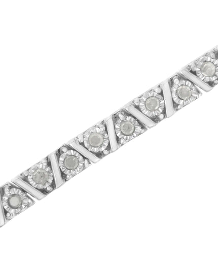 .925 Sterling Silver 1.0 cttw Miracle-Set Diamond Tennis Bracelet (I-J Color, I3 Clarity) - 7.25"