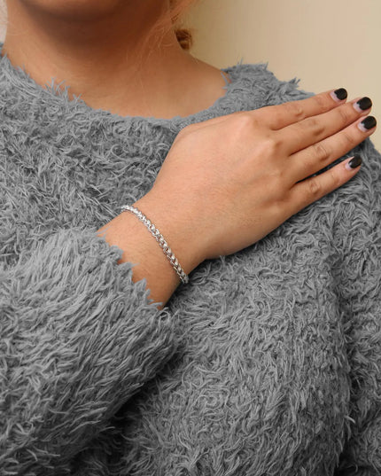 .925 Sterling Silver 1.00 Cttw Diamond C-Shaped Link Bracelet (I-J Color, I3 Clarity)
