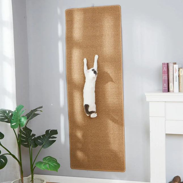 Thickened Cat Wall Climbing Carpet Sofa Protector (Camel) 67"x 23.6"