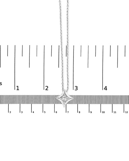 10K Gold 1/10 Cttw Bezel Set Solitaire Princess Cut Diamond Kite Shaped Pendent Necklace - 18" Inches