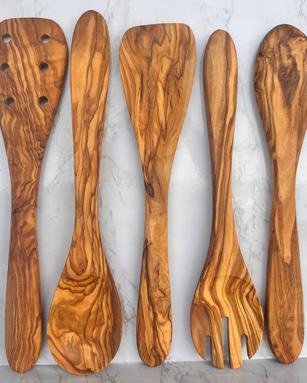 Olive Wood Kitchen Servers Set -5 pcs