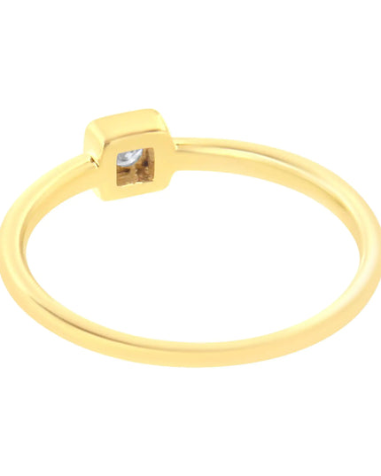 14K Yellow Gold Plated .925 Sterling Silver 1/20 cttw Miracle Set Diamond Promise Ring (J-K Color, I1-I2 Clarity)
