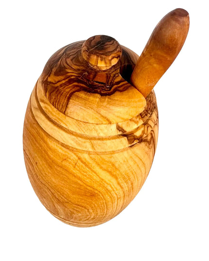 Olive Wood Honey Pot w/Honey Dipper