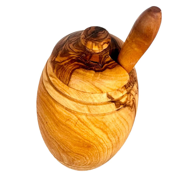 Olive Wood Honey Pot w/Honey Dipper