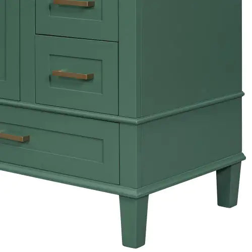 30" Modern Bathroom Vanity Cabinet with Sink – Solid Wood Frame, Soft-Close Door & 3 Drawers Storage Combo