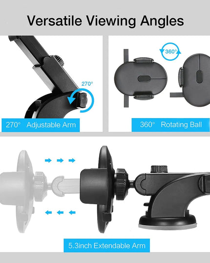 Car Phone Holder Long Rod Telescopic Car Dashboard Suction Cup Type