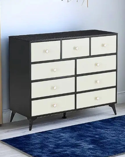 Wood MDF Cabinet, 9-drawer Dresser, Wood Color