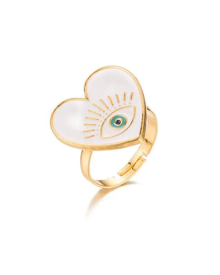 White Heart Ring