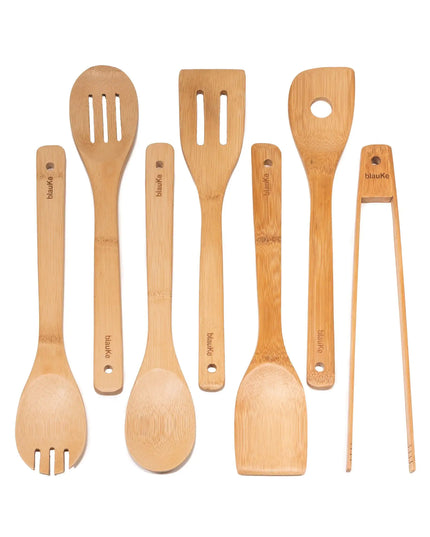 Bamboo Cooking Spoons 7-pack For Nonstick Cookware