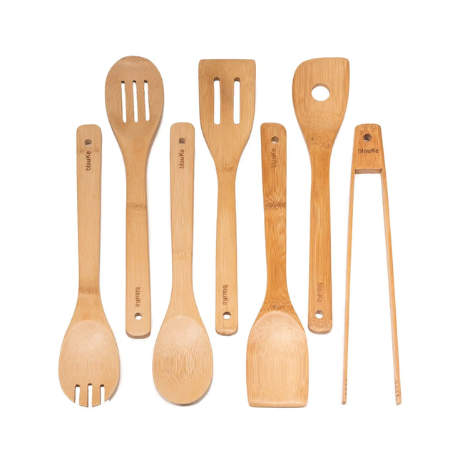 Bamboo Cooking Spoons 7-pack For Nonstick Cookware