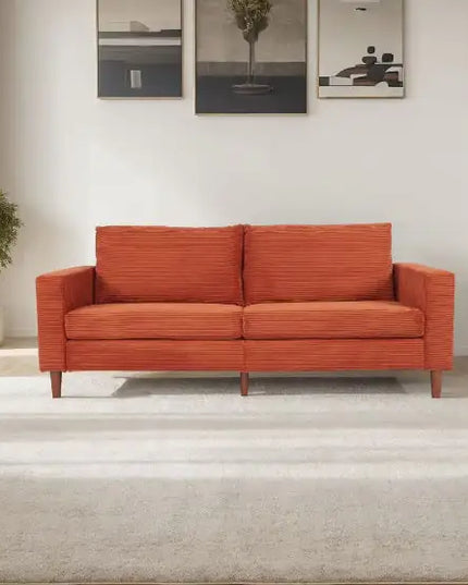 Orange Linen Sofa Seats