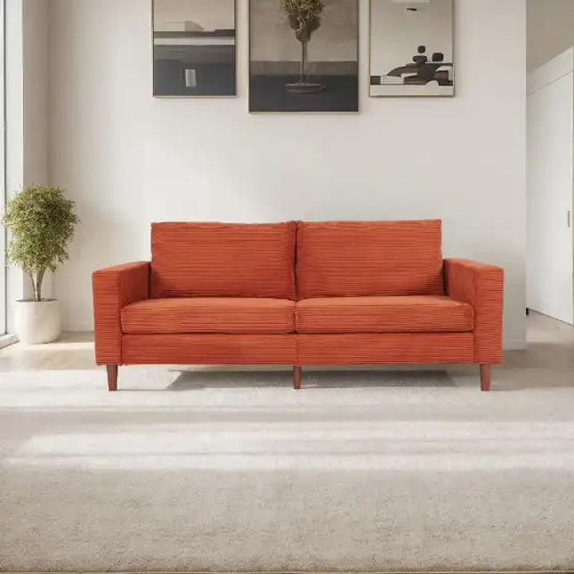 Orange Linen Sofa Seats