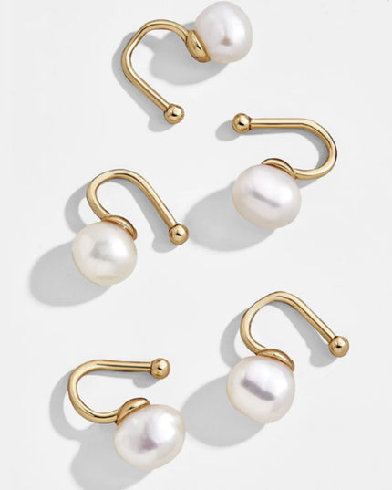 Pearl Drop Ear-Cuffs -Set of 2-