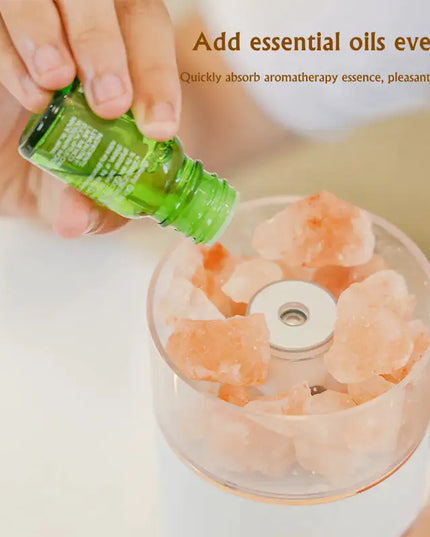 LED light Crystal Salt Stone Humidifier Essential Oil Diffuser