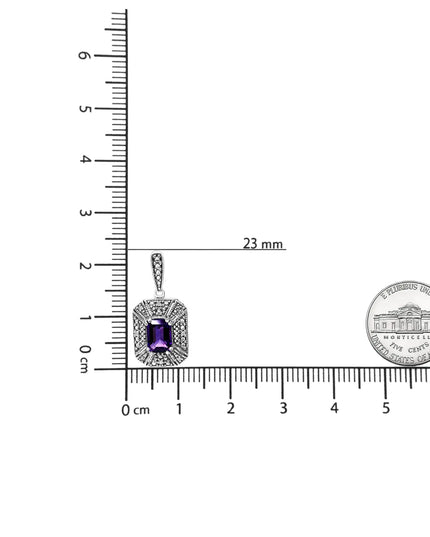 .925 Sterling Silver Diamond Accent and 7x5mm Purple Amethyst Stud Earrings (I-J Color, I2-I3 Clarity)
