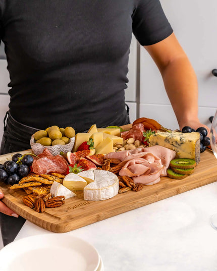 Wood Cutting Board XL 18"x12" Butcher Block With Juice Groove, Serving Tray - Wooden Chopping