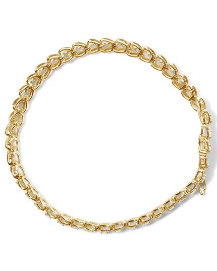 .925 Sterling Silver 1.00 Cttw Diamond C-Shaped Link Bracelet (I-J Color, I3 Clarity)