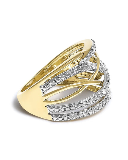 .925 Sterling Silver Diamond Accent Crossover Ring (I-J Color, I2-I3 Clarity)