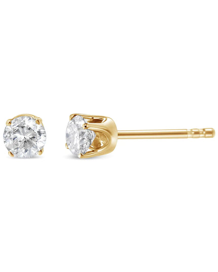 14K Yellow Gold 1/2 Cttw Round-Cut Diamond Solitaire Stud Earrings (O-P Color, SI2-I1 Clarity)