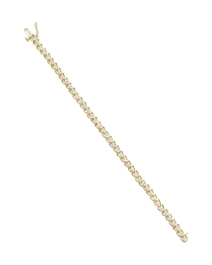 .925 Sterling Silver 1.00 Cttw Diamond C-Shaped Link Bracelet (I-J Color, I3 Clarity)