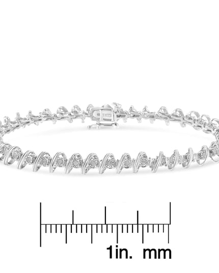 .925 Sterling Silver 1/2 Cttw Diamond Miracle-Set 7" Tennis Bracelet (I-J Color, I3 Clarity)
