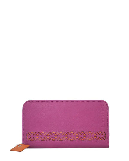 Lotus Leather Wallet-Watermelon/Orange