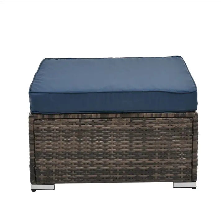 4-Piece PE Wicker Patio Furniture Set – Outdoor Chairs, Loveseat & Glass Coffee Table