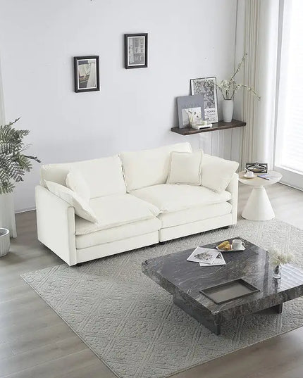 Fabric Double Sofa, 4 Pillows