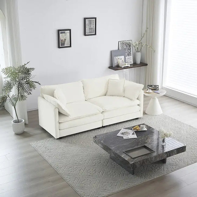 Fabric Double Sofa, 4 Pillows