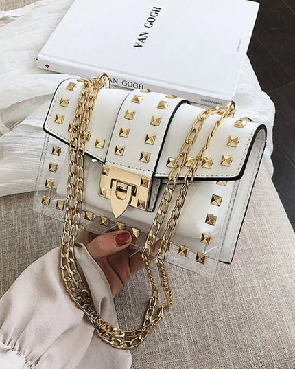 Betty Shoulder Bag -Clear/White