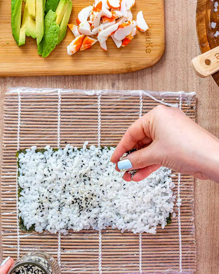 Bamboo Sushi Kit: 2 Mats, 5 Pairs Chopsticks, Rice Paddle, Spreader