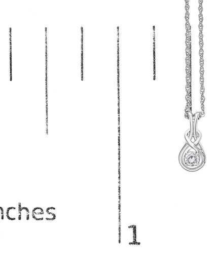 .925 Sterling Silver 1/10 Cttw Lab Grown Diamond Love Knot Solitaire Pendant Necklace - Size 18 Inches