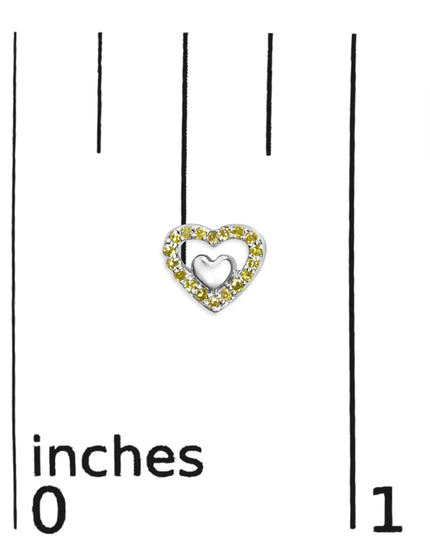 925 Sterling Silver 1/6 Cttw Diamond Open Double Heart Stud Earrings - Choice of Diamond Color
