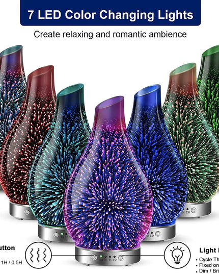 Glass Aromatherapy Essential Oil LED Diffuser