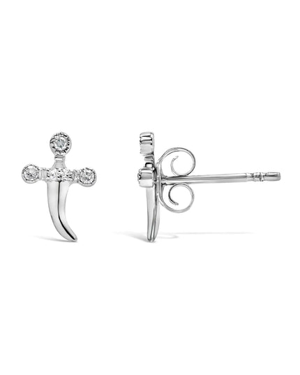 .925 Sterling Silver Diamond Accent Knife Earrings (H-I Color, I2-I3 Clarity)