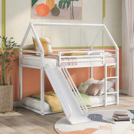 Twin Bunk Bed With Built-in Ladder
