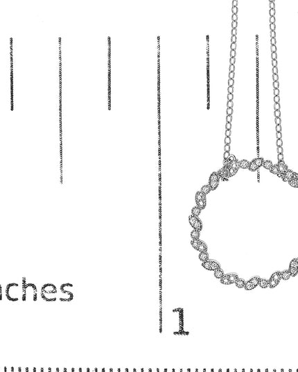 .925 Sterling Silver 1/7 Cttw Lab Grown Diamond Beaded Love Circle Pendant Necklace - Size 18 Inches
