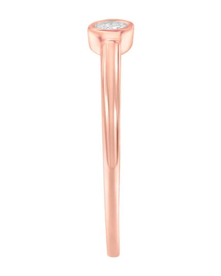 14K Rose Gold Plated .925 Sterling Silver Miracle Set Diamond Ring (1/20 Cttw, J-K Color, I1-I2 Clarity)