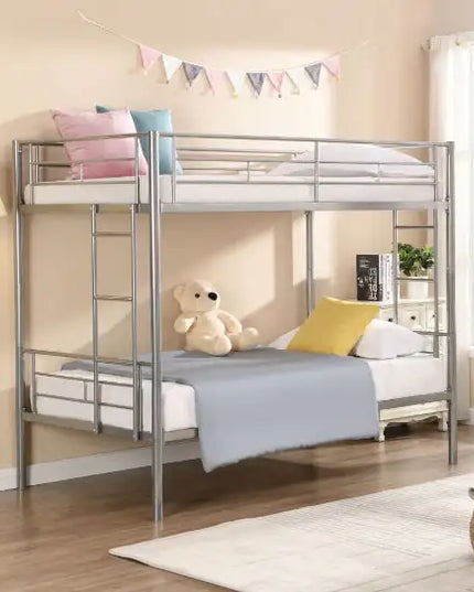 Metal Bunk Bed Black