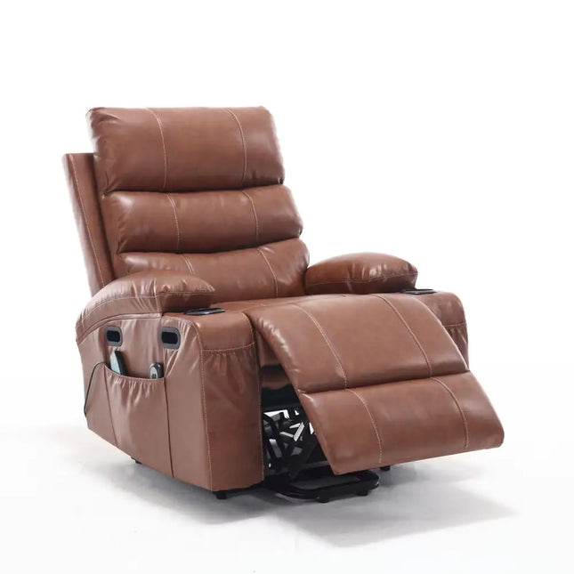 Electric Lift Recliner Sofa, 21\" Seat, Large, Vibration Massage, Wood Heating, Remote