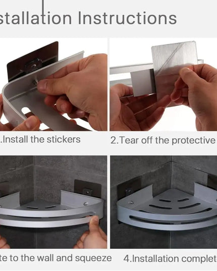 1 Layer Silver Triangular Corner Shelf Organizer