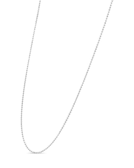 .925 Sterling Silver 0.7mm Slim and Dainty Unisex 18" Inch Ball Bead Chain Necklace