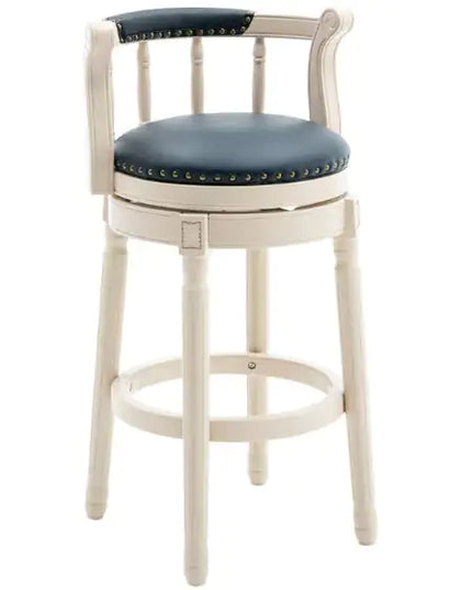 Wooden Leather Bar Stool 360 Swivel Chair
