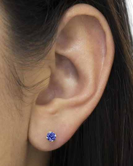 .925 Sterling Silver 0.15 Cttw Round Brilliant-Cut Diamond Classic 4-Prong Stud Earrings