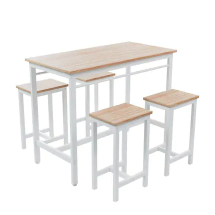 5-piece Modern Kitchen Table Set With 4 Bar Stools