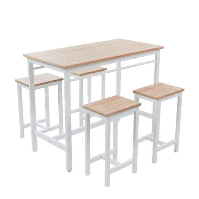 5-piece Modern Kitchen Table Set With 4 Bar Stools